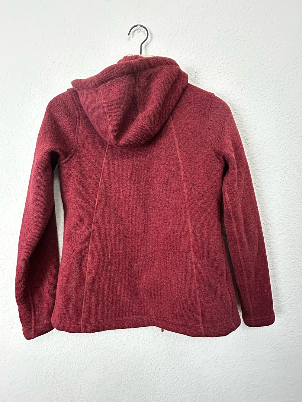 The North Face Crescent Full Zip Sweater Fleece Hoodie Jacket Burgundy Small - Picture 8 of 9